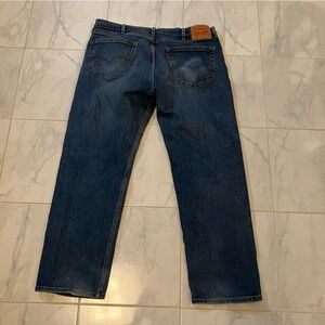 Levis blue denim jeans. Red tab. 505. 38x30. Preloved distressed style!